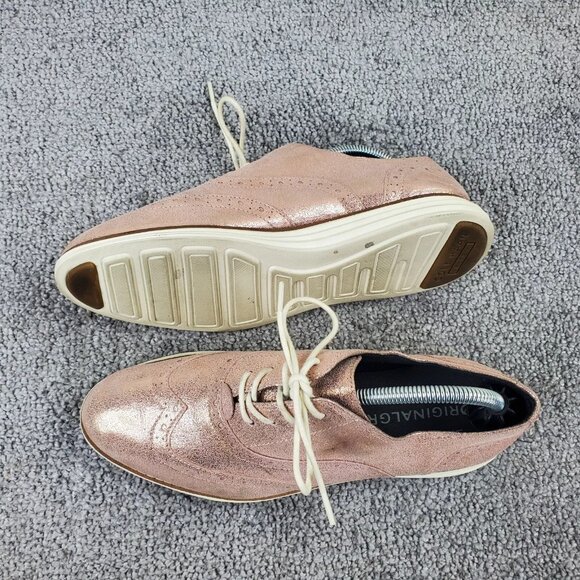 Cole Haan Original Grand Womens 6.5 Shoes Wingtip Oxford Sneaker Metallic Pink - Picture 4 of 10